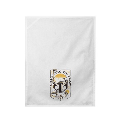 Star Wars Boba Fett Helmet Line Art Dish Towel