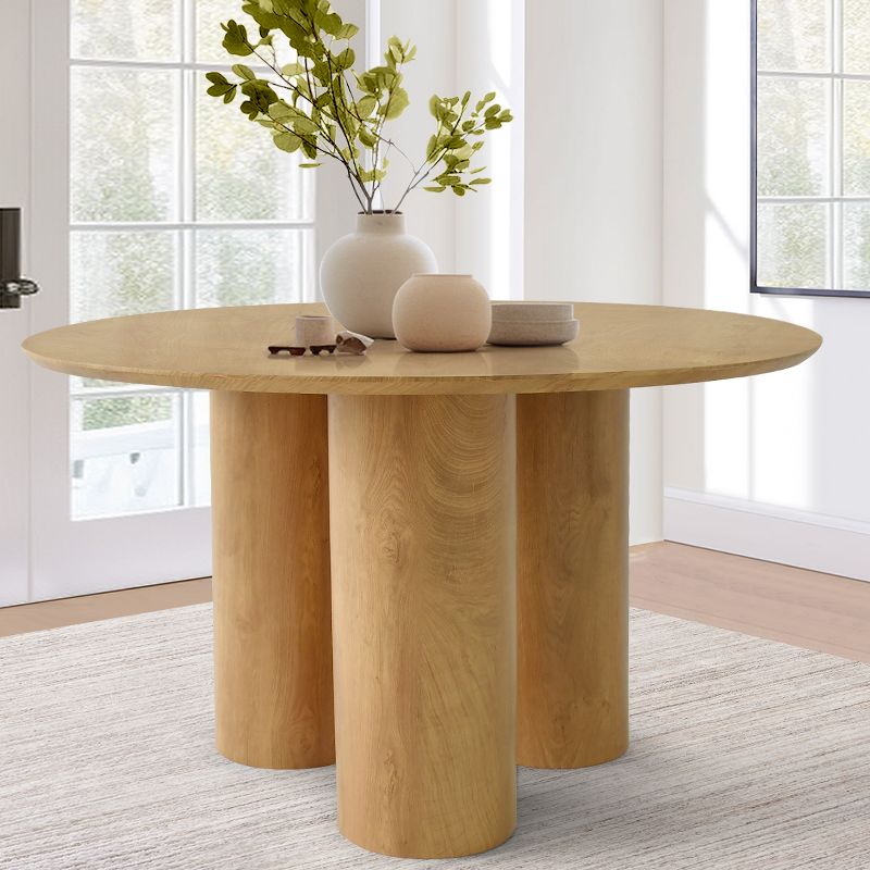 Athens 45'' Circular Table Top Architectural Design Rich Grain Manufactured Wood With 3 Legs Pedestal Round Dining Table- The Pop Maison, 2 of 9