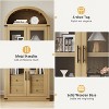 71.4in Arched Bookshelf, Farmhouse Bookcase with Doors and Drawers, Wooden Display Cabinet Rounded Bookcases for Living Room, Kitchen, Office - 3 of 4