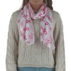 CTM Women's Breast Cancer Ribbon Print Lightweight Scarf - 3 of 4