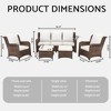 Sapphtopaz Patio Furniture Set Rattan Sectional Outdoor Chairs Set with Cushions and Ottoman for Garden, Backyard, Terrace, Balcony - 3 of 4