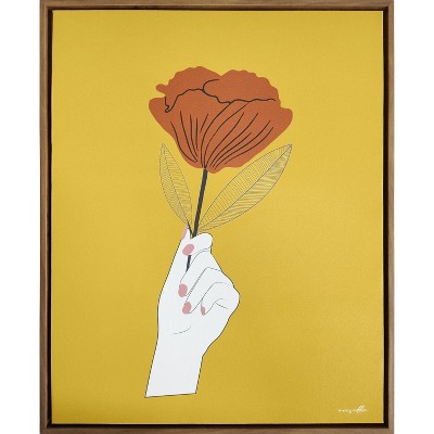 16" x 20" Hand Flower Framed Wall Canvas - Oris Eddu