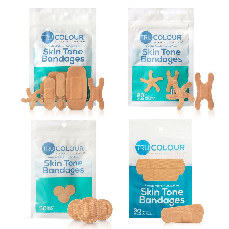 Tru-Colour Skin Tone Shade Adhesive Bandage Assorted Shapes, Beige, 1 of 9