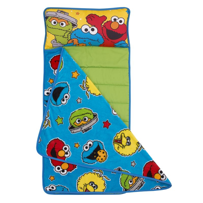 Sesame Street Come and Play Blue, Green, Red and Yellow, Elmo, Big Bird, Cookie Monster, and Oscar the Grouch Toddler Nap Mat, 2 of 8