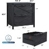 SinCiDo Farmhouse File Cabinet 2 Drawer w/Lock, Home Office Lateral Filing Cabinet Compatible Legal Letter A4 F4 Size Documents - 2 of 4