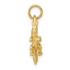 Black Bow Jewelry 14k Yellow Gold Small 3D Winged Dragon Charm - 2 of 4