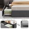 GustoWave Upholstered Bed Frame with Storage Drawers, Velvet Bed with Headboard Shelf, Metal Slats Support, No Box Spring Needed - 4 of 4
