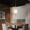 C Cattleya 1-Light Antique Brass Sphere Pendant Light with Opal Glass Shade - 4 of 4