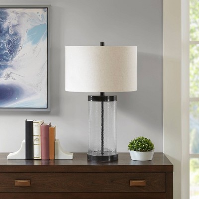 (Set of 2) 24.75" Harmony Table Lamp Gray: Ink+Ivy, LED, No Assembly, Modern Drum Shade, UL Listed