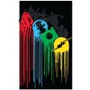 Justice League Logos Paint Dripping Black T-Shirt Toddler Boy to Youth Boy - 2 of 3
