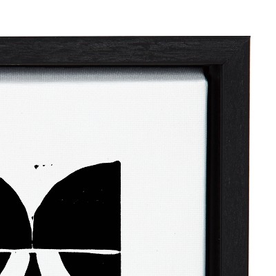 Sylvie Black and White Abstract Canvas Print with Frame