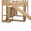 Sapphtopaz Wood Twin Size Loft Bed with Storage Shelves,Kids Bed Frame with Ladder & Guardrail,Loft Bed with Slide & Roof for Boys&Girls,Nursery - 4 of 4