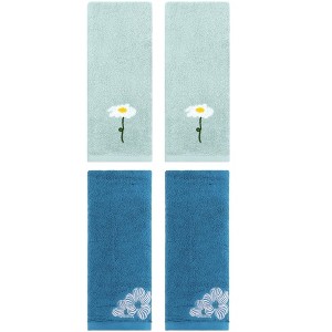 REGALWOVEN Cotton Soft Absorbent Floral Pattern Hand Towel 13" x 30" - 1 of 4