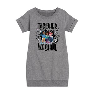 - Karma's World - Winston, Karma, & Alex Graphic Short Sleeve Fleece Dress - 1 of 4
