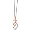 Chisel Stainless Steel Rose IP-plated Twisted Pendant on a Necklace 16" Cable Chain Necklace with a 2" Ext. - 2 of 2
