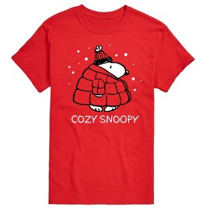 Men's - Peanuts - Cozy Snoopy Short Sleeve Graphic T-Shirt - 1 of 4