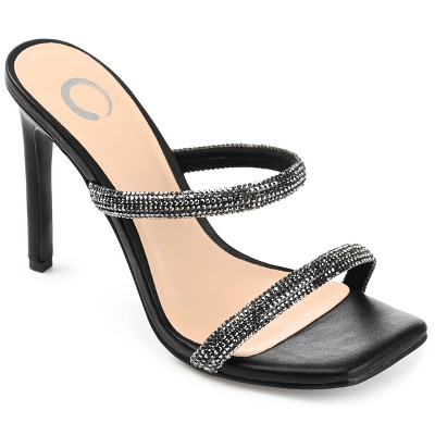 Journee Collection Womens Reena Tru Comfort Foam Open Toe High Stiletto Pumps Black 11