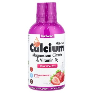 Bluebonnet Nutrition Liquid Calcium, Magnesium Citrate & Vitamin D3, Strawberry, 16 fl oz (473 ml) - 1 of 4