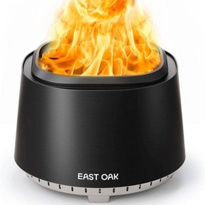 East Oak 21" Smokeless Round Outdoor Fire Pit Black: Stainless Steel, Heat & Rust-Resistant, No Tools Assembly - 1 of 4