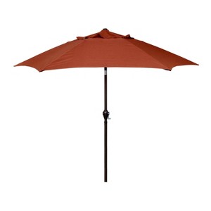9' x 9' Aluminum Market Patio Umbrella with Crank Lift and Push Button Tilt Brick - Astella: Outdoor, Water-Resistant, Unlit - 1 of 4