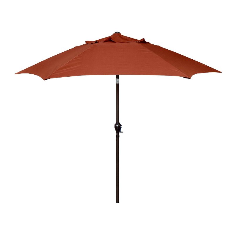 9&#39; x 9&#39; Aluminum Market Patio Umbrella with Crank Lift and Push Button Tilt Brick - Astella, 1 of 6