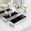 HomeRoots Set Of Two Silver Mirrored Glass Three Section Jewelry Organizers With Faux Crystals - 2 of 4