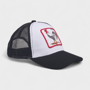 Vintage Trucker Cap for Men - Rooster & Lion Patch Mesh Back Baseball Hats - 1 of 4