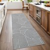 Modern Machine Washable Abstract Area Rug Non Slip Non Shedding Soft Striped Floor Cover Low Pile Foldable Accent Indoor Rug for Living Room Bedroom - 2 of 4