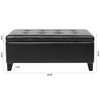 CENGHU Storage Ottoman with Wooden Legs, Faux Leather Ottoman with Storage, End Bench, Entryway Footstool, Ottoman Bench for Living Room & Bedroom - 4 of 4