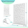 TOAOTBNBO Metal Privacy Screen with Stand, Decorative Privacy Fence Panels with Geometric Pattern, Outdoor Privacy Screen for Garden, White - 3 of 4