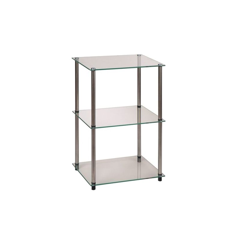 Classic Glass Tall 3 Tier End Table - Breighton Home, 1 of 6