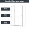 ORRD 34"W x 72"H Frameless Circular Pivot Shower Door, Matte Black, 1/4"(6mm) Tempered Glass - 4 of 4
