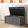 Infurnic Deck Boxes, Portable Storage Box with Large Storage Capacity for Storage Patio Furniture, Garden Tools, All Weather Use, Black, 54"*27"*29" - 4 of 4