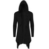 Men's Long Hooded Cardigan Ruffle Shawl Long Sleeve Lightweight Open Front Drape Cape Overcoat - 3 of 4