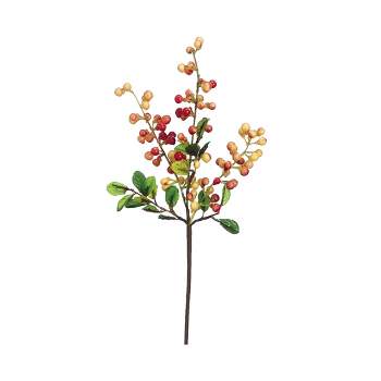 Allstate Floral 21" Yellow and Red Spring Berry Artificial Decorative Spray