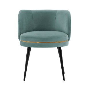 Kaya Modern Pleated Velvet Upholstered Dining Chair - Manhattan Comfort - 1 of 4