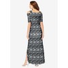 Roaman's Women's Plus Size Ultrasmooth Cold Shoulder Maxi Dress - 3 of 4