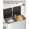 Stainless Steel Kitchen Trash Can - 60L (16 Gal) Total 2x8 Gal Bins w/Removable Baskets & Separate Lids - 3 of 4