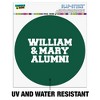 College of William & Mary Alumni Automotive Car Window Locker Circle Bumper Sticker - 2 of 4