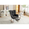 Tufted Teddy Fabric Rocking Chair with Adjustable Footrest and Pocket,Modern Wide Accent Glider for Living Room or Bedroom-Baofuwish - 2 of 4