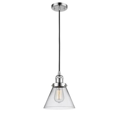 Cone - 1 Light Cord Hung Mini Pendant In Industrial Style-10 Inches Tall and 8 Inches Wide