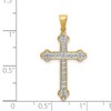 Black Bow Jewelry 14k Yellow Gold & Rhodium 1/10 Ctw Diamond Cross Pendant, 16 x 31mm - 4 of 4