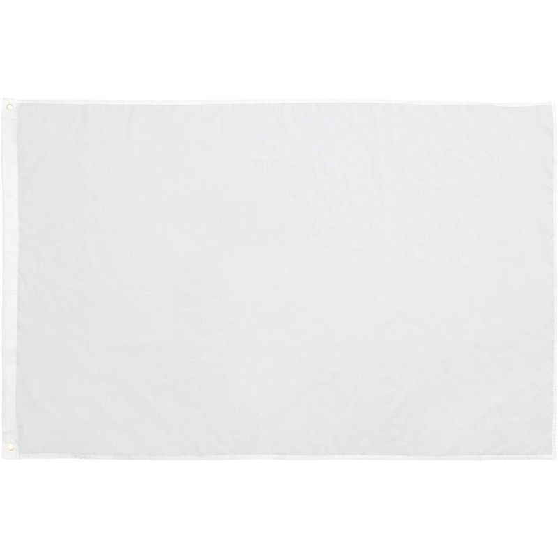 Juvale 2 Pack Plain White Blank DIY Flag Banner Polyester with Brass Grommets 3 x 5 Ft, 3 of 7