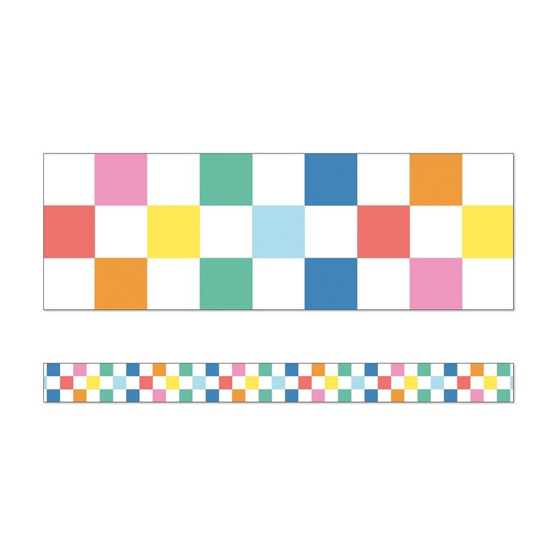 Carson Dellosa Education We Stick Together Checkered Rainbow Straight Bulletin Board Borders, 36 Feet Per Pack, 6 Packs, 2 of 5