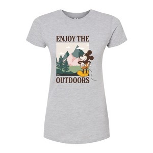 Women's - Disney - Enjoy The Outdoors Mickey Fitted Graphic T-Shirt - 1 of 3
