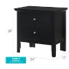 HomeStock Black Nightstand 24x24x16 with Two Spacious Drawers, Sleek Transitional Bedside Table for Modern Bedroom Organization - 2 of 4