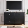 Modern 6 Drawer Dresser for Bedroom, 54" Wide Wooden Dressers with Large Storage,Handleless Chest of Drawers TV Stand for Living Room & Hallway - 3 of 4