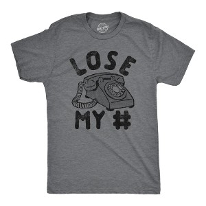 Mens Funny T Shirts Lose My Number Sarcastic Graphic Tee For Men - Crazy Dog Men's T Shirt - 1 of 4