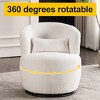 25.59"W Plush 360 Degree Swivel Accent Chair with Metal Base, Teddy Fabric Round Armchair 4Q - ModernLuxe - 2 of 4