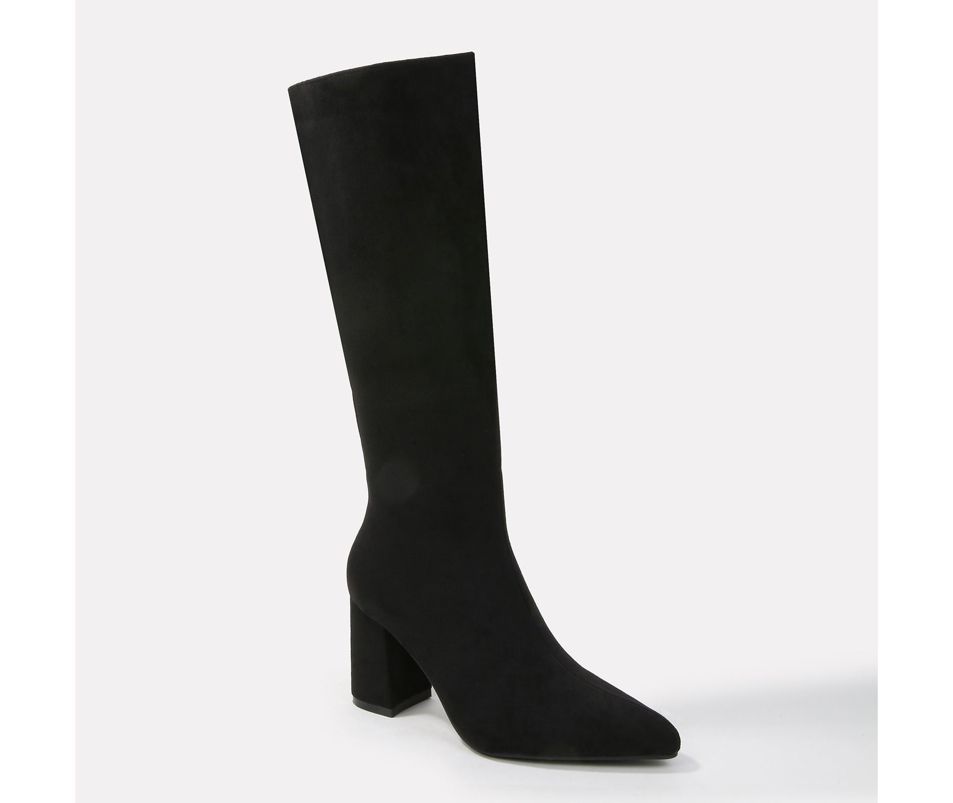Berness Women's Adele Faux Suede Block Heel Knee High Boots